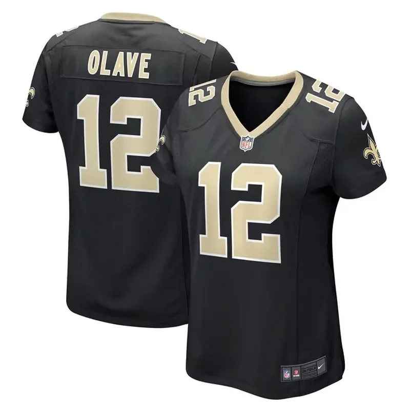 New Orleans Saints Womens Custom Game Jersey Black - Image 5