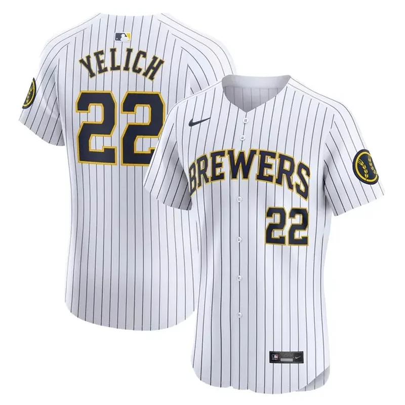 Christian Yelich Milwaukee Brewers Road Elite Player Jersey Gray - Image 4