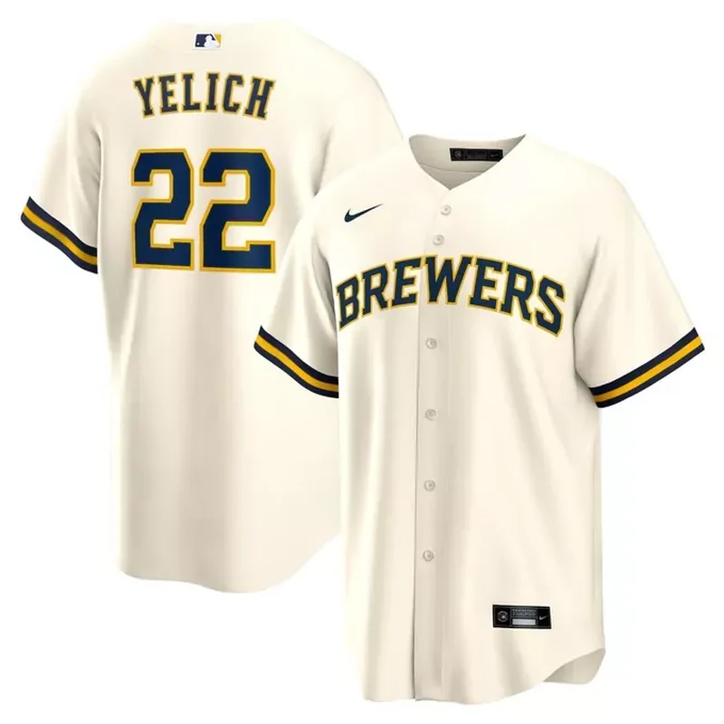 Milwaukee Brewers Majestic Team Official Jersey White - Image 3