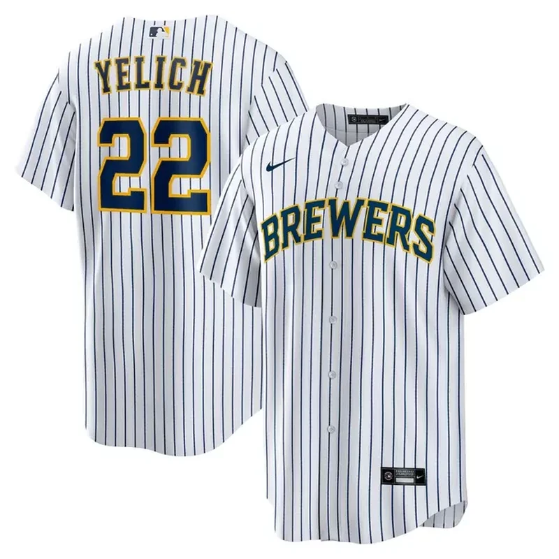Milwaukee Brewers Majestic Team Official Jersey White - Image 5