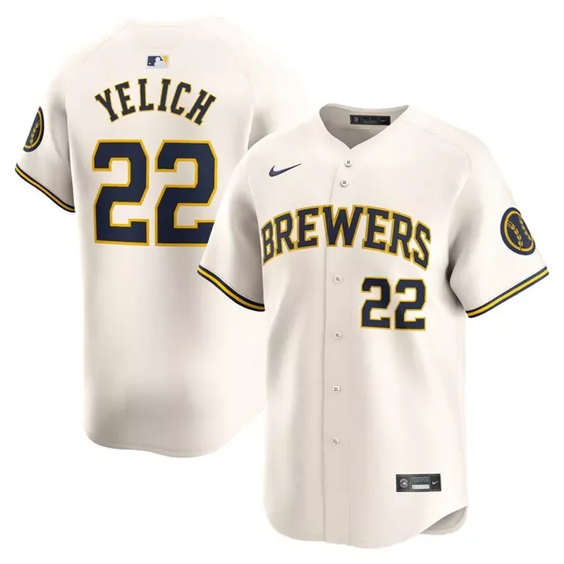 Christian Yelich Milwaukee Brewers Road Elite Player Jersey Gray - Image 5