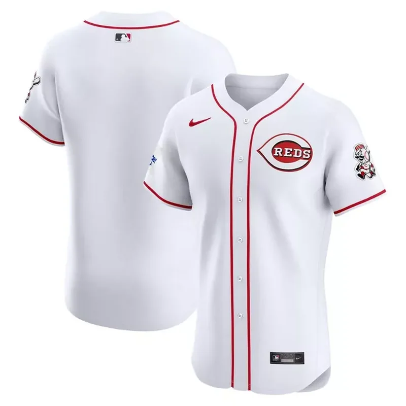Cincinnati Reds Womens Home Custom Jersey White - Image 4