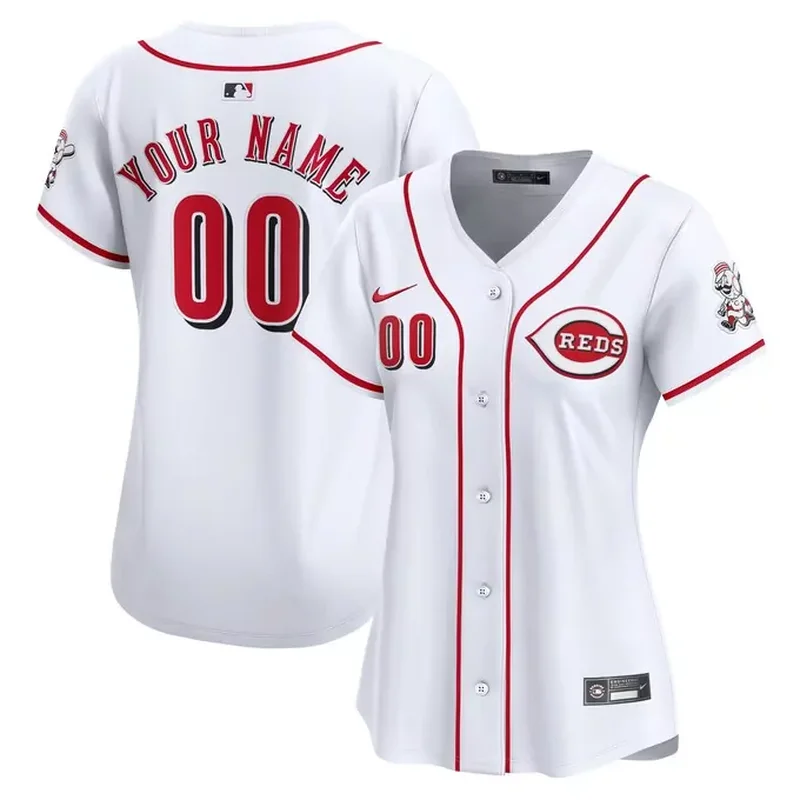 Cincinnati Reds Womens Home Custom Jersey White