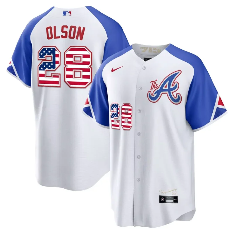 City Connect Matt Olson Atlanta Braves The A Gold Flag Cool Base Jersey All Stitched