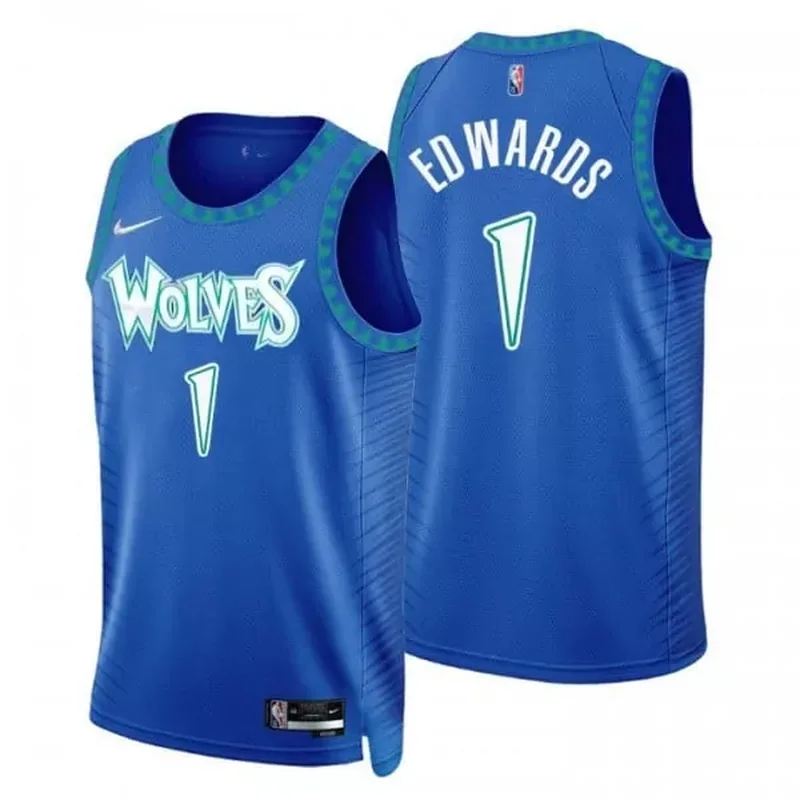 City Edition Anthony Edwards Minnesota Timberwolves Jersey Collection All Stitched - Image 2