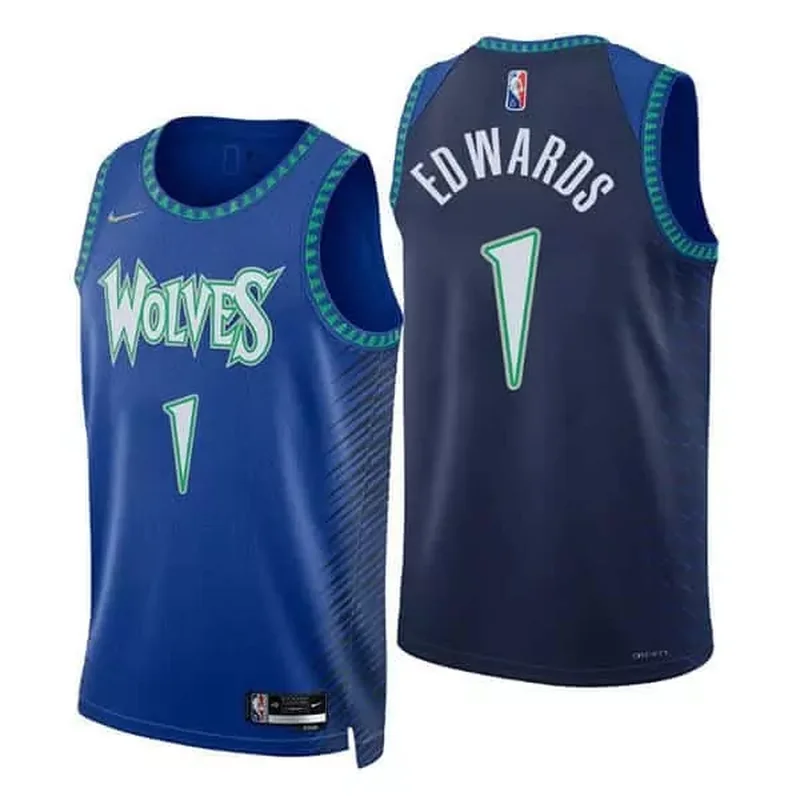 City Edition Anthony Edwards Minnesota Timberwolves Jersey Collection All Stitched