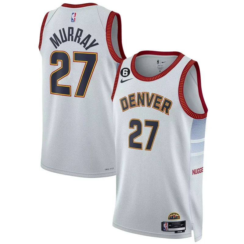 City Jamal Murray Denver Nuggets 6 Patch Collection Jersey All Stitched