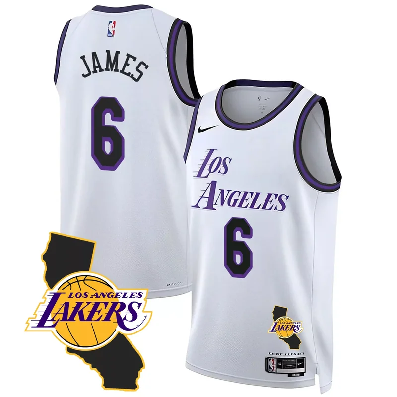 City LeBron James los angeles lakers 2023 jersey collection all stitched - Image 5