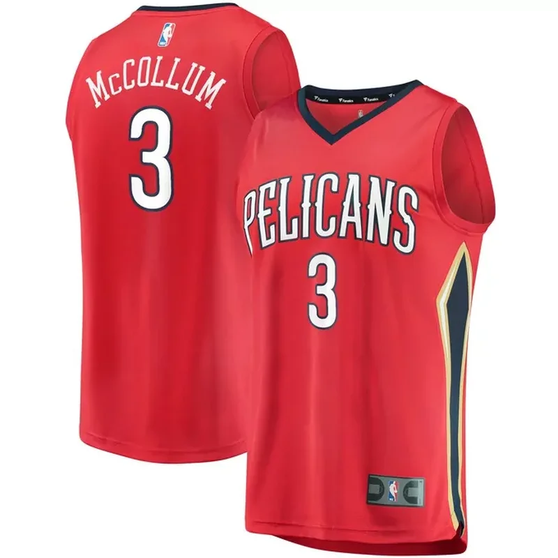 CJ McCollum New Orleans Pelicans Jordan Brand Jersey Statement Edition Red - Image 4