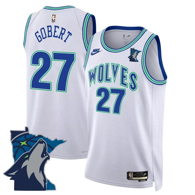 Classic Rudy Gobert Minnesota Timberwolves Swingman Jersey V2 Minnesota Patch All Stitched
