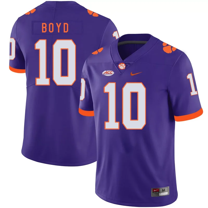 Clemson Tigers 10 Derion Kendrick Orange College Jersey - Image 4