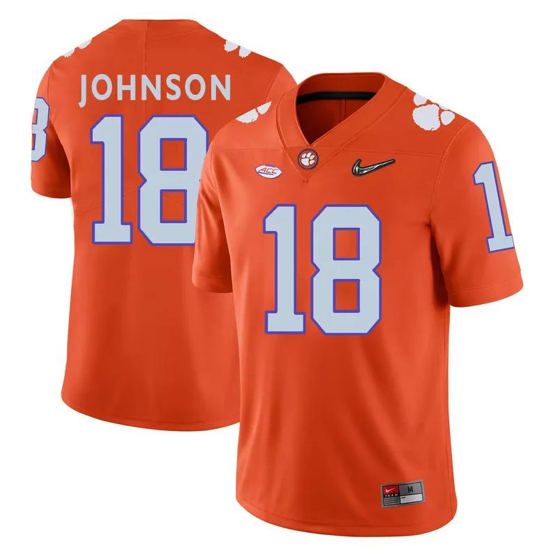 Clemson Tigers 18 Jadar Johnson Orange With Diamond Logo College Jersey