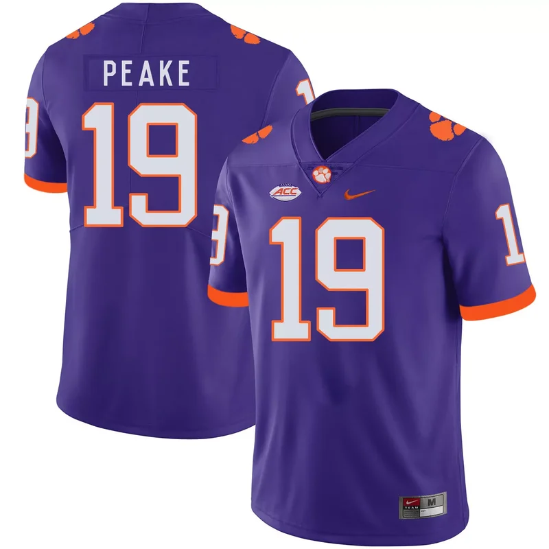 Clemson Tigers 19 Charone Peake Purple College Jersey