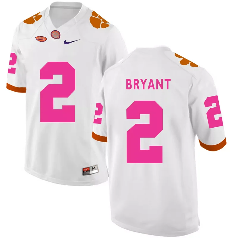 Clemson Tigers 2 Kelly Bryant White 2018 Breast Cancer Awareness College Jersey