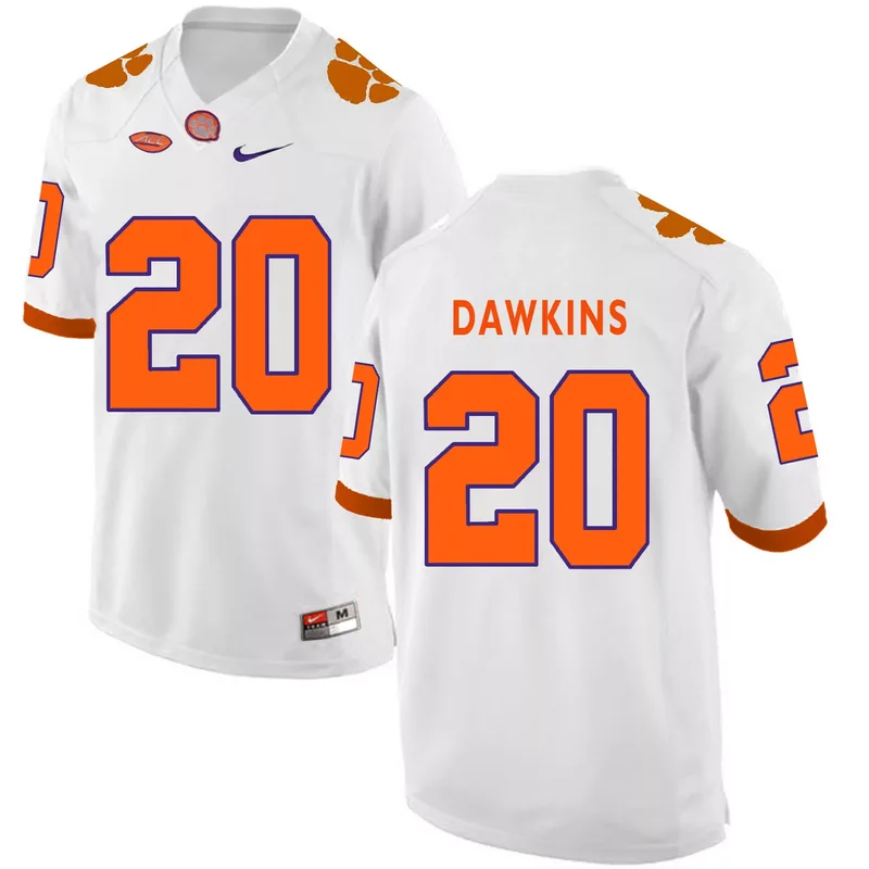 Clemson Tigers 20 Brian Dawkins White College Jersey