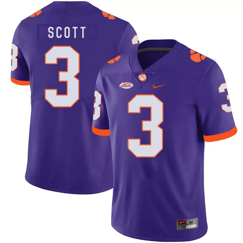 Clemson Tigers 3 Artavis Scott Orange College Jersey - Image 2