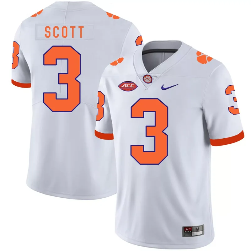 Clemson Tigers 3 Artavis Scott Orange College Jersey - Image 3