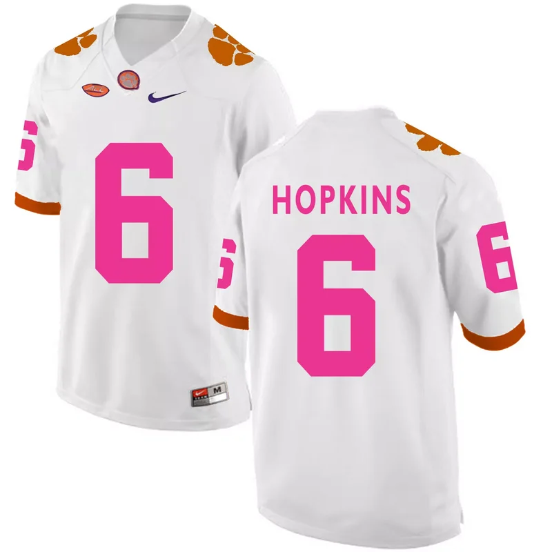 Clemson Tigers 6 Tavien Feaster White 2018 Breast Cancer Awareness College Jersey