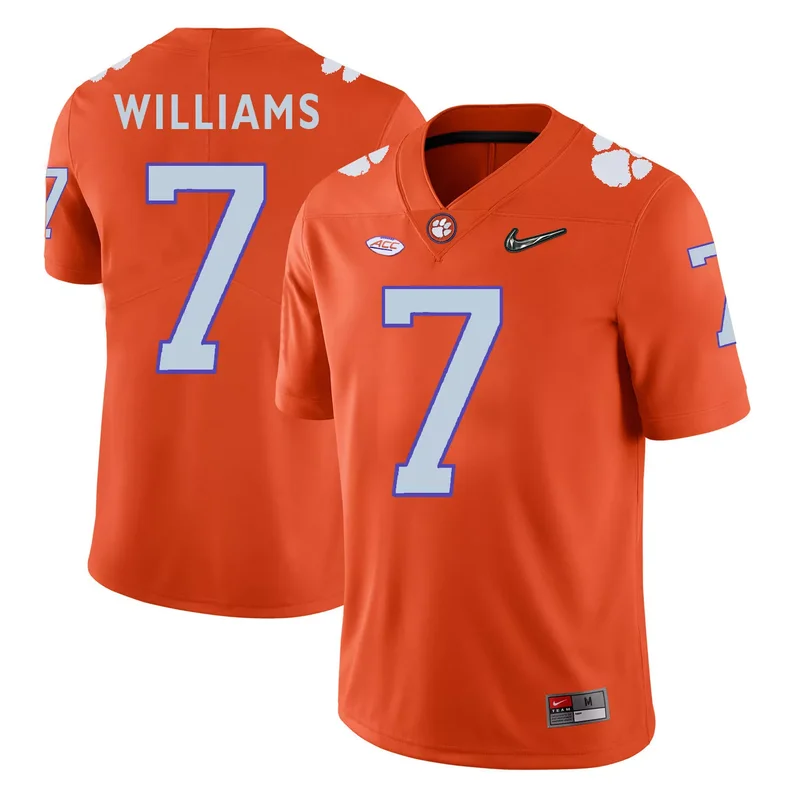 Clemson Tigers 7 Mike Williams Orange With Diamond Logo College Jersey