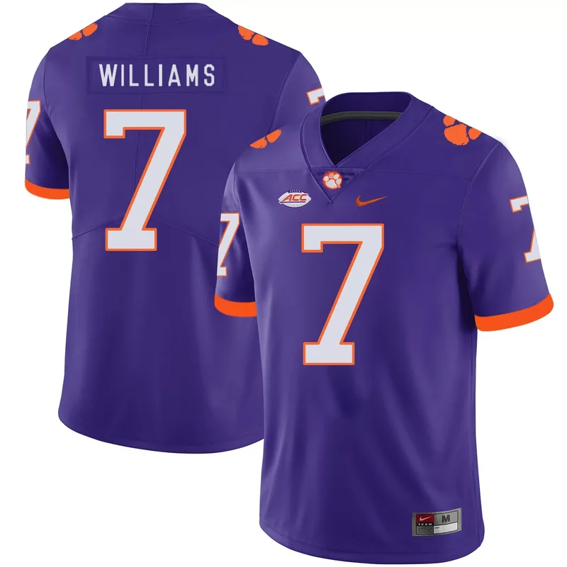 Clemson Tigers 7 Mike Williams Orange With Diamond Logo College Jersey - Image 2