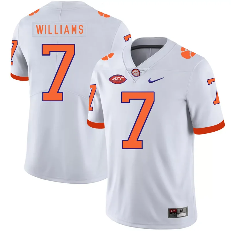 Clemson Tigers 7 Mike Williams Orange With Diamond Logo College Jersey - Image 3