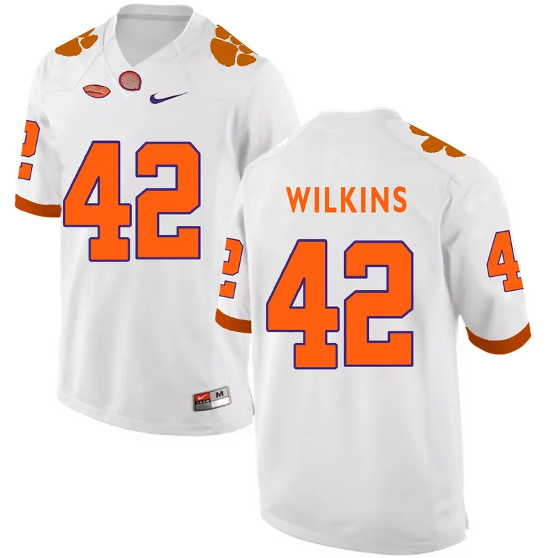 Clemson Tigers 72 Christian Wilkins WhiteCollege Jersey