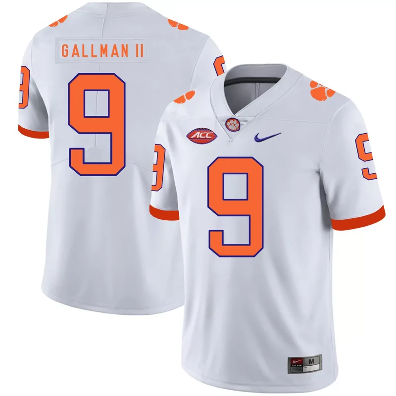 Clemson Tigers 9 Wayne Gallman II Purple College Jersey - Image 3