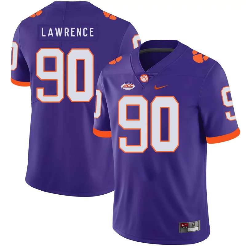 Clemson Tigers 9 Wayne Gallman II Purple College Jersey - Image 5