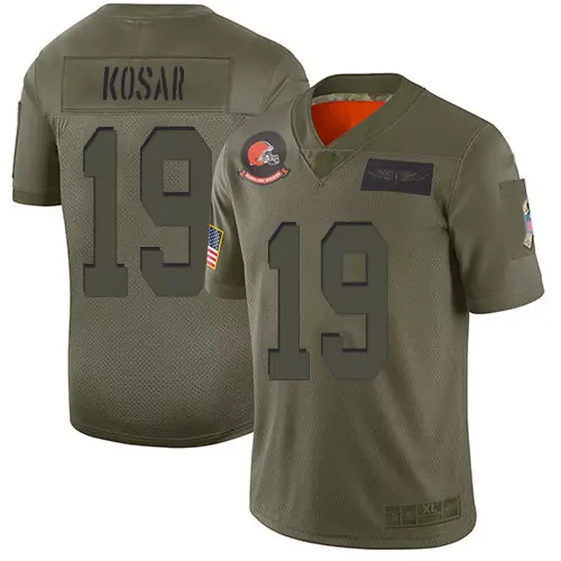 Cleveland Browns #19 Bernie Kosar Black Men's Stitched 2016 Salute to Service Jersey - Image 4