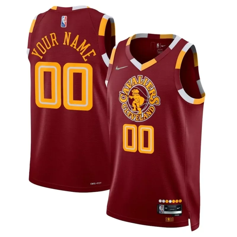 Cleveland Cavaliers #31 Jarrett Allen 2022 23 wine Icon edition Basketball jersey - Image 5