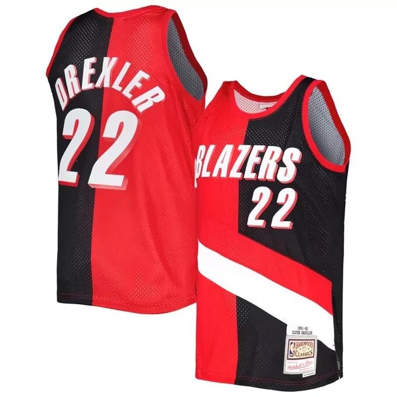 Clyde Drexler Portland Trail Blazers 1991/92 Classics Jersey Black - Image 3
