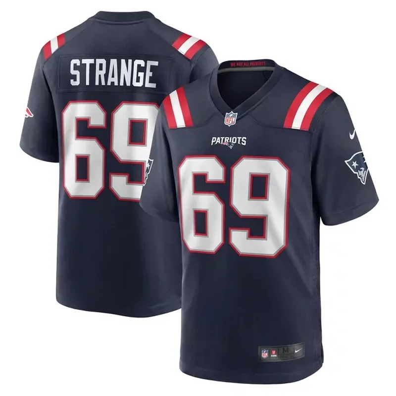 Cole Strange New England Patriots Player Game Jersey Navy