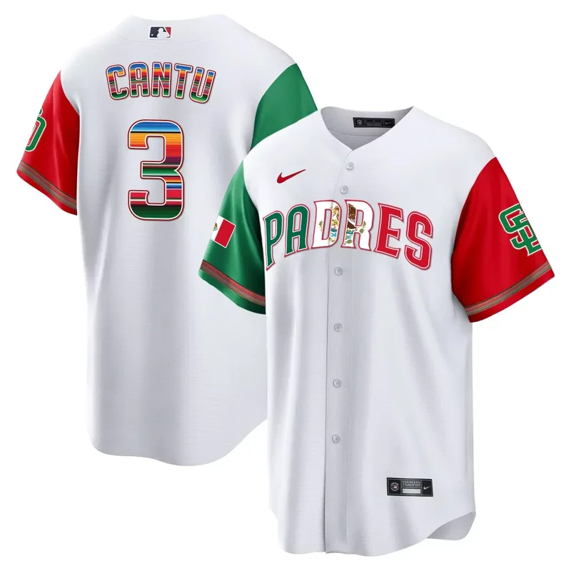 Color Sleeves Manny Machado San Diego Padres Mexico Cool Base Limited Jersey V2 All Stitched - Image 5