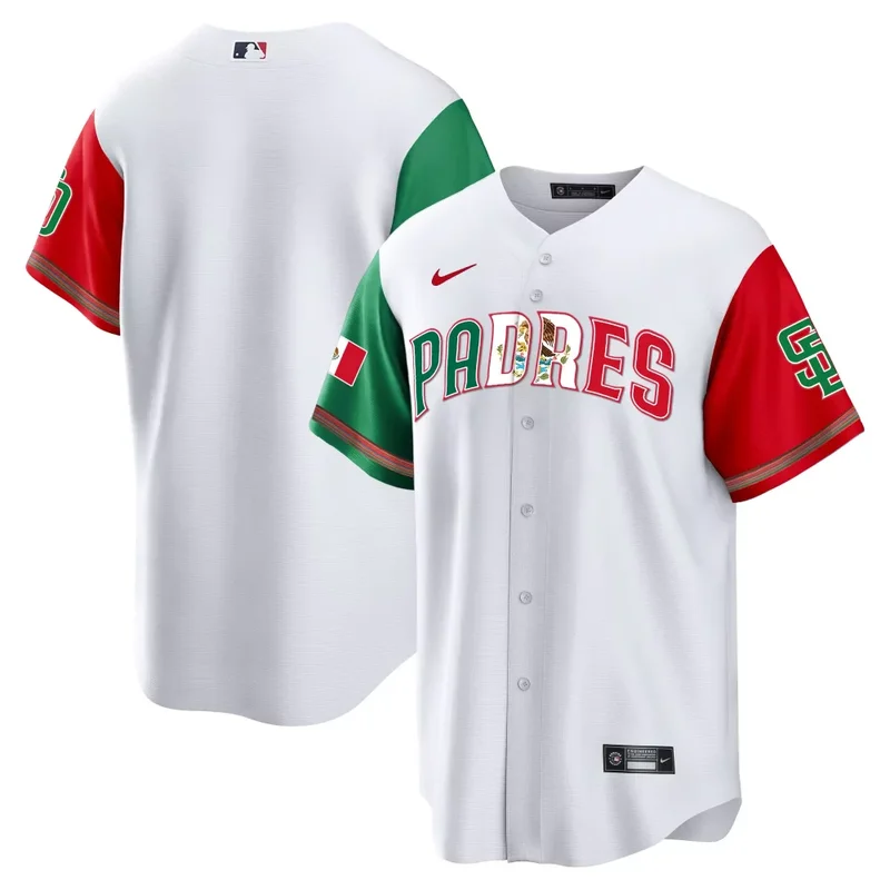 Color Sleeves Team San Diego Padres Mexico Cool Base Limited Jersey V2 All Stitched