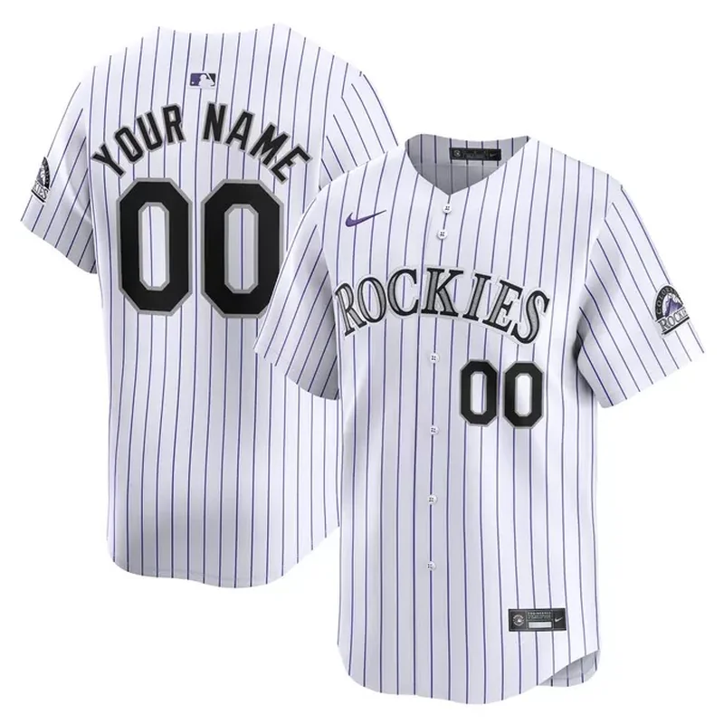 Colorado Rockies Home Custom Jersey White - Image 4