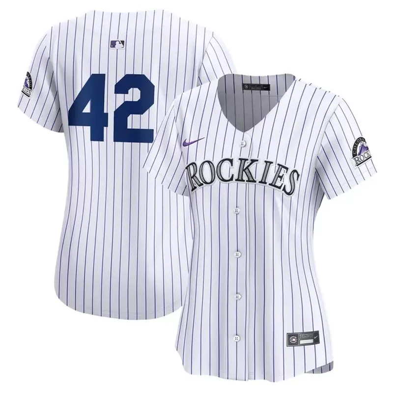 Colorado Rockies Womens 2024 Jackie Robinson Day Home Jersey â€“ White