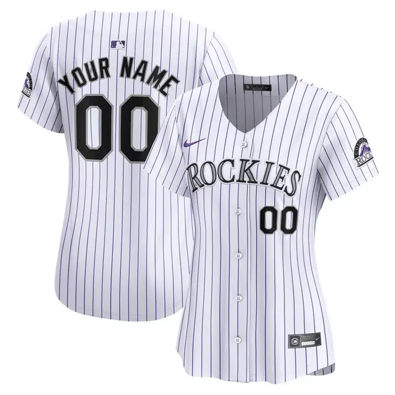 Colorado Rockies Home Custom Jersey White - Image 5