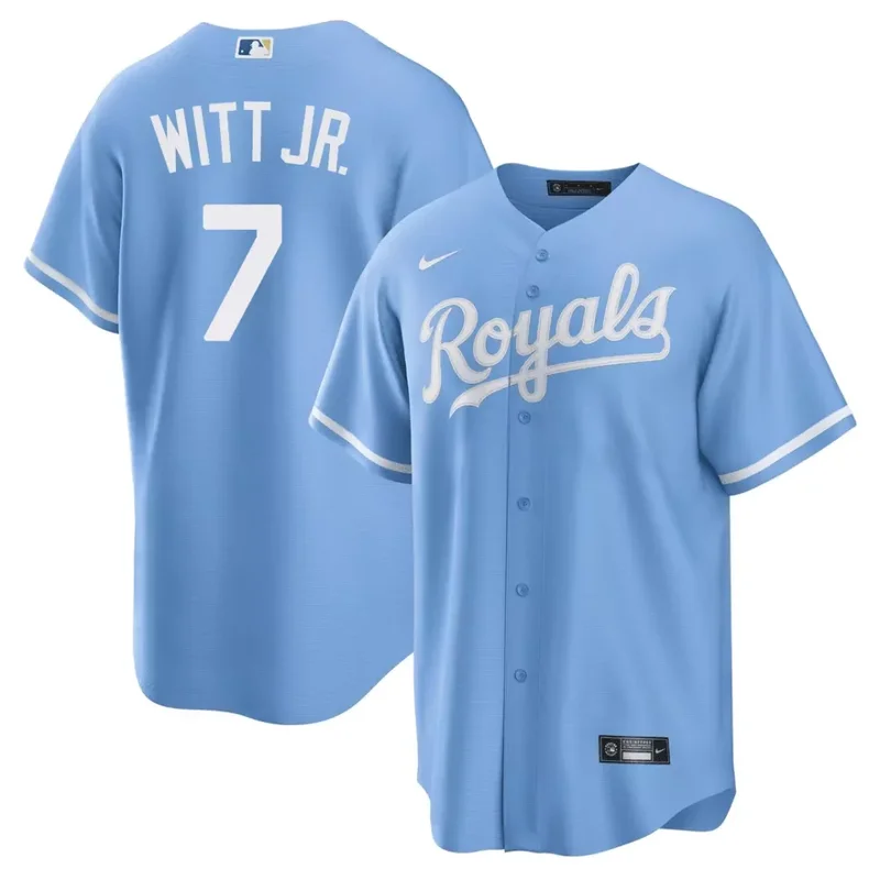 Cool Base Bobby Witt Jr Kansas City Royals Light Blue Jersey All Stitched