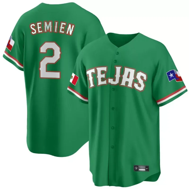 Cool Base Corey Seager Texas Rangers Mexican Green Collection Jersey All Stitched - Image 3
