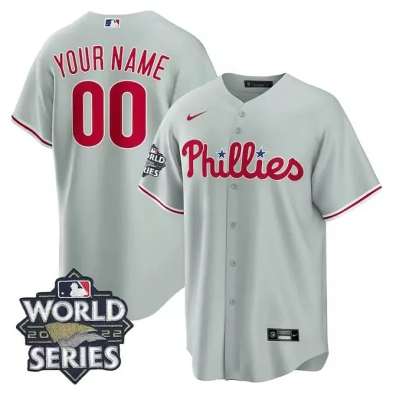 Cool Base Cream Philadelphia Phillies 2022 World Series Custom Jersey All Stitched - Image 2