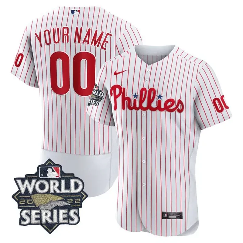 Cool Base Cream Philadelphia Phillies 2022 World Series Custom Jersey All Stitched - Image 4