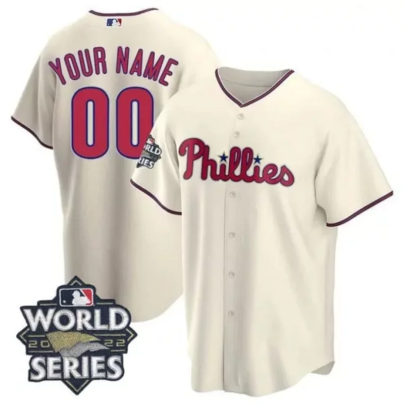 Cool Base Cream Philadelphia Phillies 2022 World Series Custom Jersey All Stitched