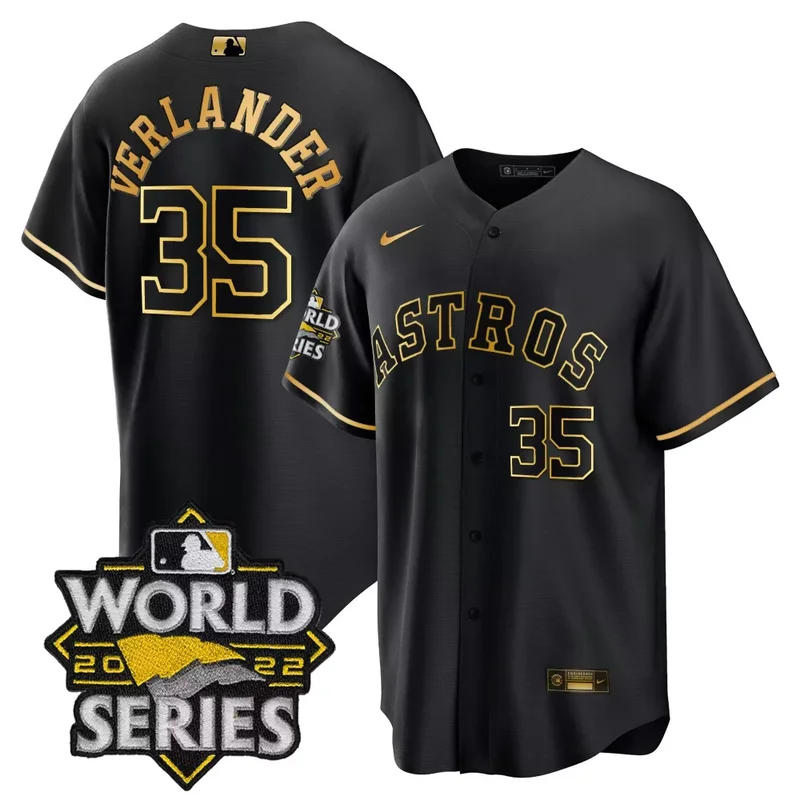 Cool Black Alex Bregman Astros 2022 World Series Gold Limited Jersey All Stitched - Image 4