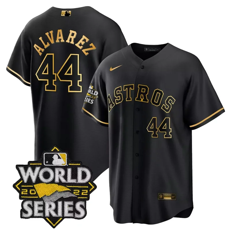 Cool Black Alex Bregman Astros 2022 World Series Gold Limited Jersey All Stitched - Image 3