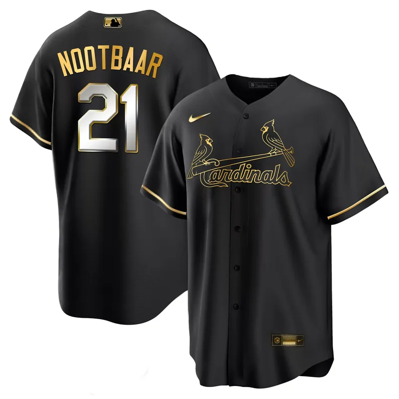 Flex Black Lars Nootbaar st. louis cardinals Black Gold jersey all stitched - Image 4