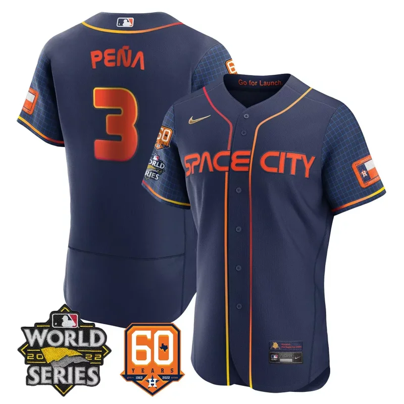 Cool Black Space Justin Verlander Astros 2022 World Series 60th Patch Jersey All Stitched - Image 3