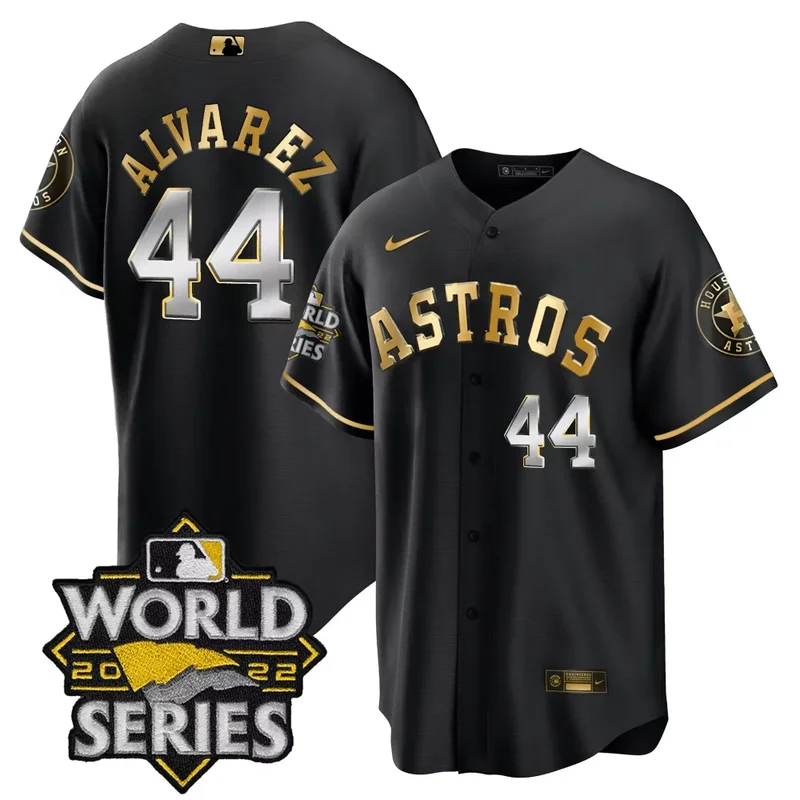 Cool Black Yordan lvarez Houston Astros 2022 World Series Player Jersey All Stitched