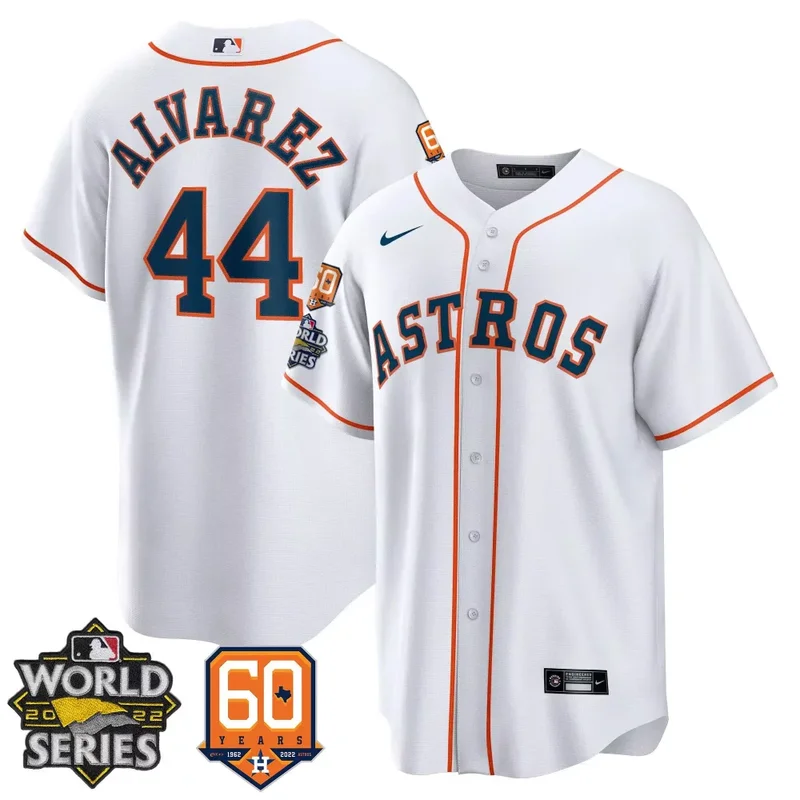 Cool Home Jeremy Pena Astros 2022 World Series 60th Patch Jersey All Stitched - Image 4