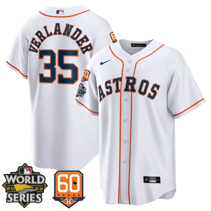 Cool Home Jeremy Pena Astros 2022 World Series 60th Patch Jersey All Stitched - Image 5