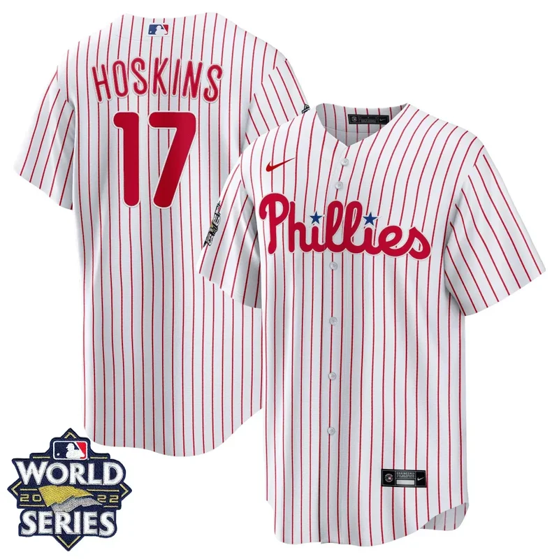 Cool Home Rhys Hoskins Philadelphia Phillies Gold 2022 World Series Jersey All Stitched